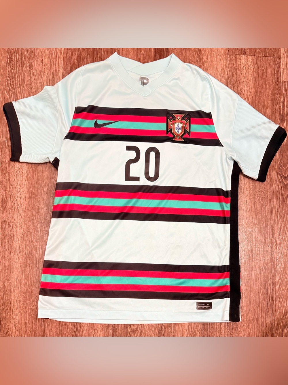 Nike Portugal 2020 #20 J.Cancelo Jersey Size L Mint with Red & Green Stripes